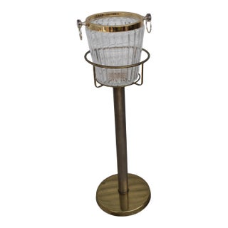Mid 20th Century Brass Champagne & Ice Bucket Stand For Sale