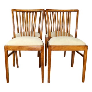 Vintage Chairs in Beige Velvet, 1970, Set of 4 For Sale