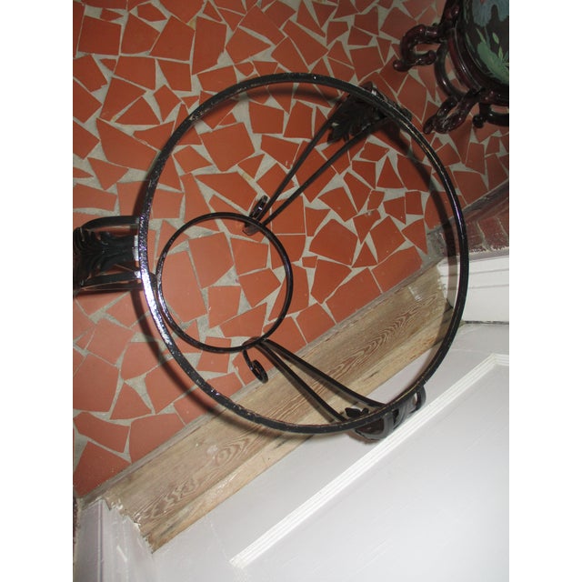 Black Mid Century French Style Ornate Iron and Metal Bird Bath / Fountain For Sale - Image 8 of 12