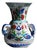 Handmade Ceramic “Kandil” Vase (20cm) – Traditional Mosque Lamp Shape with Red Tulips – Handled Iznik Decor For Sale