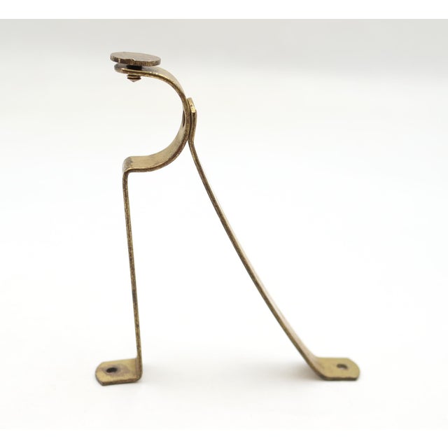 Set of Vintage Brass Curtain Rod Brackets For Sale - Image 4 of 5