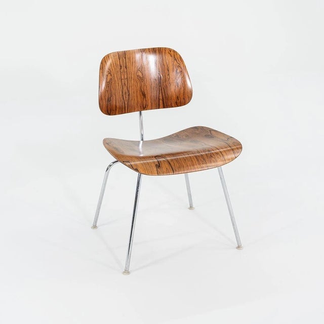 Wood 1960s Set of 10 Herman Miller Eames DCM Dining Chairs in Rosewood and Chrome For Sale - Image 7 of 11