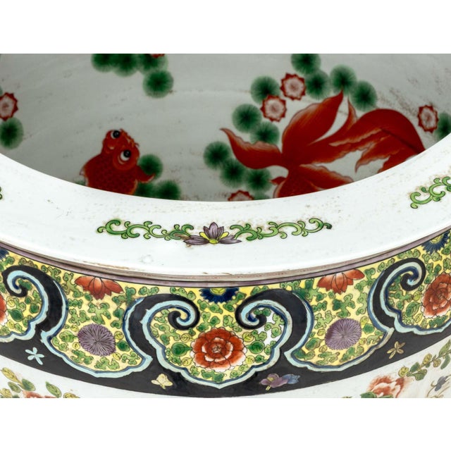 Chinese Famille Noir Porcelain Fish Bowls, Pair For Sale - Image 9 of 16
