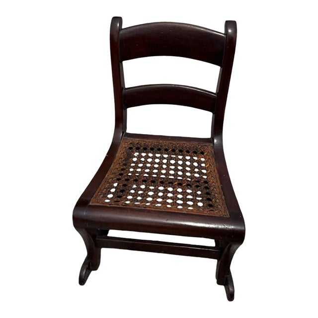 Antique Child’s Cane Seating Rocking Chair, Circa 1900 For Sale