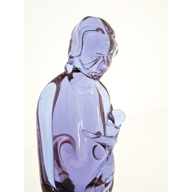 Glass Mid-Century Modern Murano Glass Sculpture Woman and Baby Maternity, Italy, 1970s For Sale - Image 7 of 14