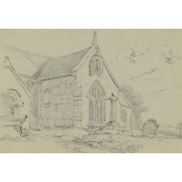 Monro, All Saints Church, Godshill, Isle of Wight, 1839, Graphite Drawing For Sale - Image 4 of 4