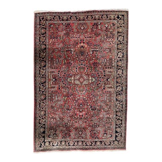 Vintage Persian Hamadan Handmade Rug 3.3' X 4.11' 1950s For Sale