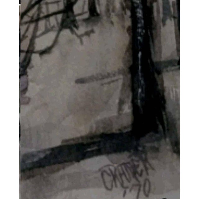 1970s 1970 Manfred H. Kuhnert Mid-Century Modern Watercolor Landscape For Sale - Image 5 of 8