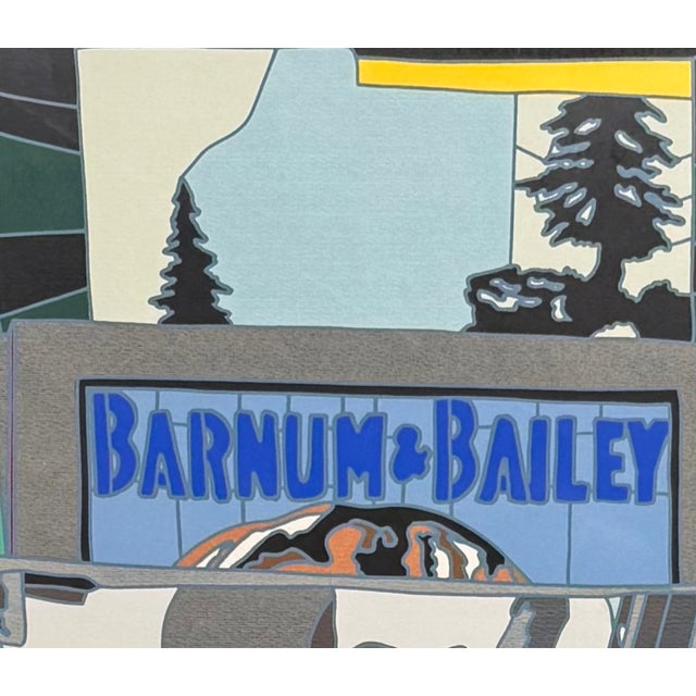 Mid 20th Century Ugo Nespolo B. 1941: The Spectacle of Barnum and Bailey, a Serigraph For Sale - Image 5 of 13