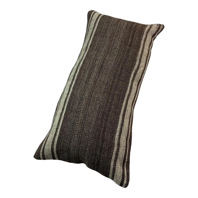 Gray Vintage Turksih Kilim Pillow Cover For Sale - Image 8 of 11