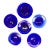 Hand Blown Art Glass Cobalt Blue Butter Plates Set of 6 For Sale