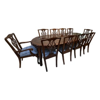 1990s Mahogany Dining Set (Chippendale by Drexel) For Sale