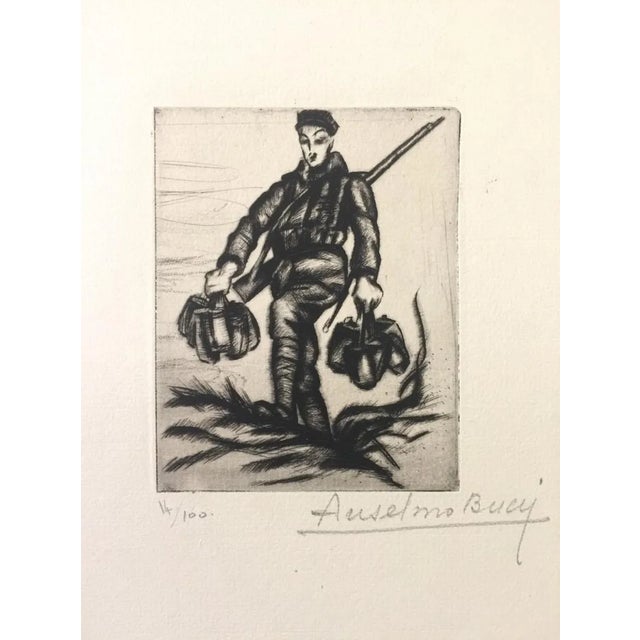 La Couvèe de L’eau - Original Etching by Anselmo Bucci - 1917 1917 For Sale