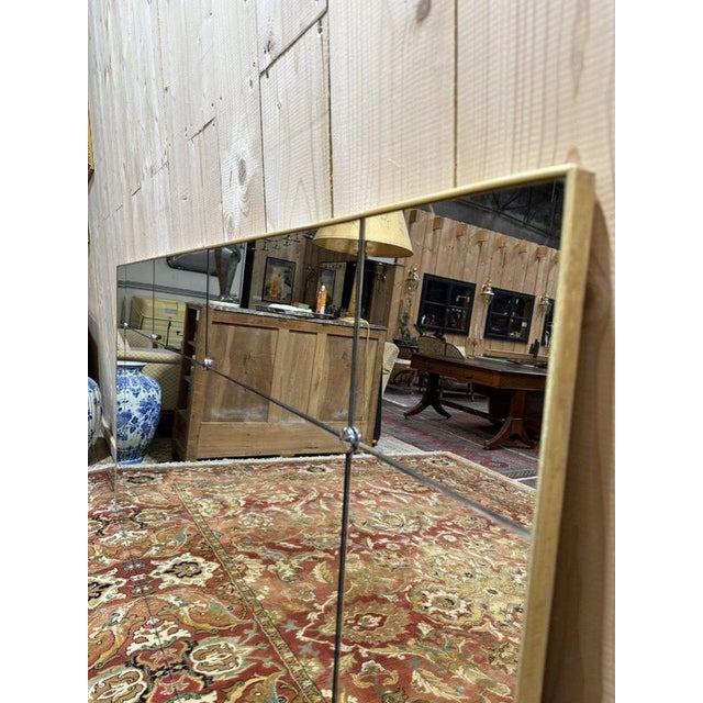 Silver Glass Bistro Mirror, 1970s For Sale - Image 8 of 9