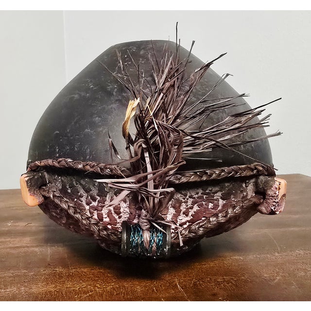 Signed Steven Kaye Textured Ceramic Art Vessel For Sale - Image 10 of 12