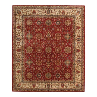 Vintage Hand-Knotted Lahore Rug 8'2" X 9'9" For Sale