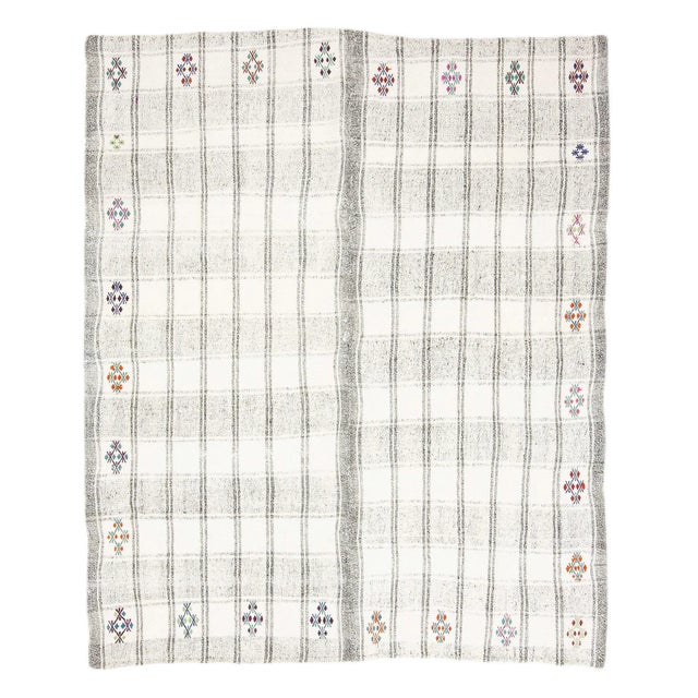 Textile Vintage Turkish Adana Kilim Rug For Sale - Image 7 of 7