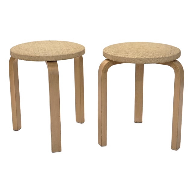 Vintage Stools by Alvar Aalto for Artek, Finland, 1950s, Set of 2 For Sale