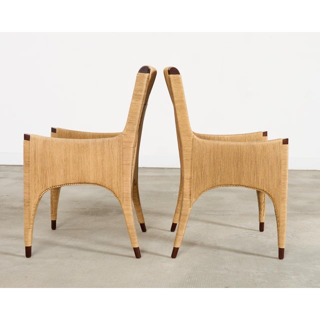 Set of Ten Bill Sofield McGuire Danish Cord Cocoon Dining Chairs For Sale In Sacramento - Image 6 of 18