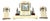 French Art Deco Marble & Onyx Mantel Clock, 1930s, Set of 3 For Sale