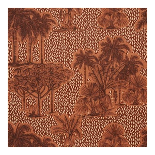 Schumacher Tropical Safari Print Fabric In Sunset In Los Llanos For Sale