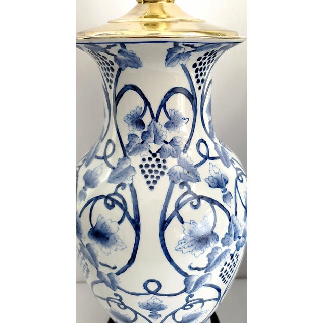 Lamp Pair Blue & White Pair Ginger Jar Style For Sale - Image 9 of 11