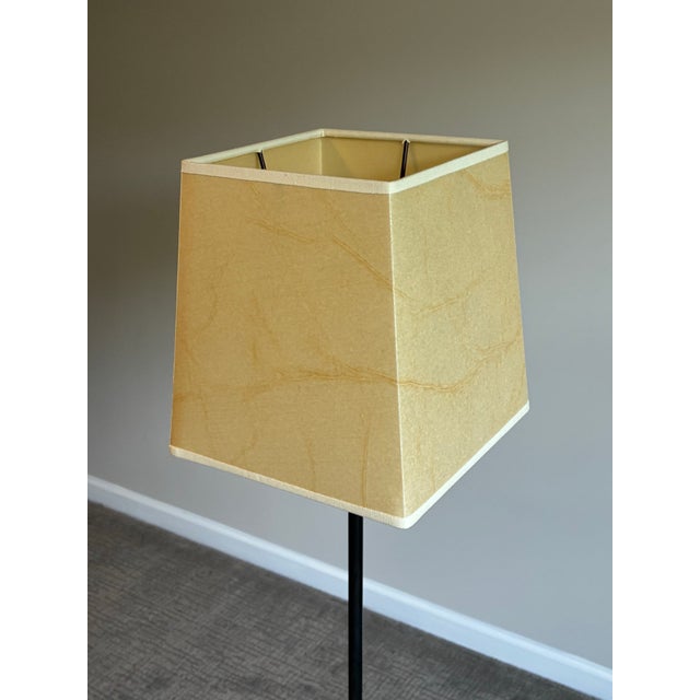 Contemporary Late 20th Century Minimalist Adjustable Bronze Floor Lamp With Parchment Shade For Sale - Image 3 of 8