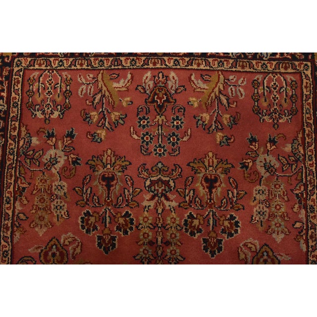 Pink Fine Sarouk Rug 3′ X 5′ Pink Wool Traditional Hand-Knotted Oriental Carpet For Sale - Image 8 of 12