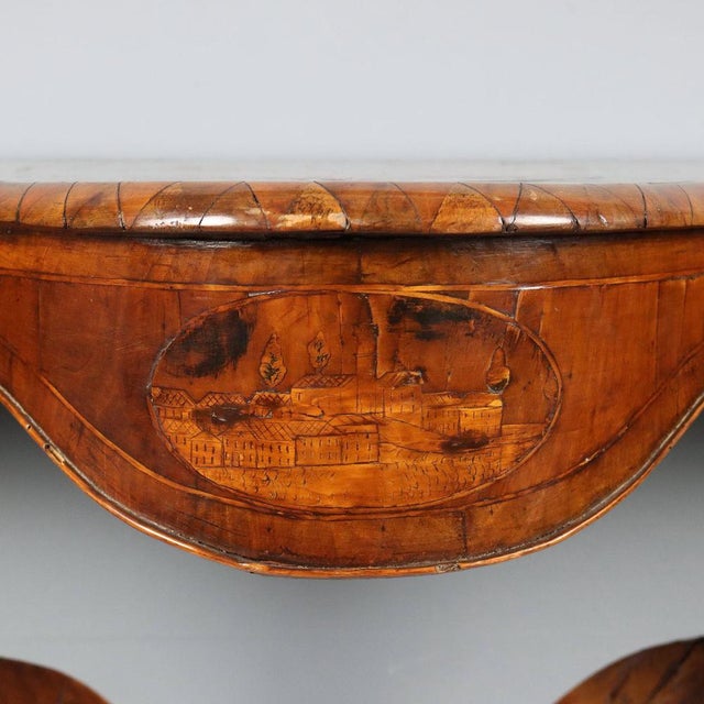19th Century Walnut Drop-Shaped Console For Sale - Image 4 of 12