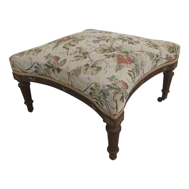 Louis XVI Ottoman in Walnut For Sale