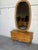 Vintage Danish Oak Entryway Console Table & Oval Mirror Set With Brass Details For Sale - Image 10 of 10