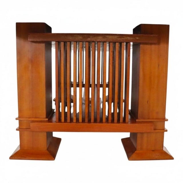 Brown 1980s Italian Atelier Int'l Frank Lloyd Wright “Allen” Cherry Conference Table Reprod. For Sale - Image 8 of 10