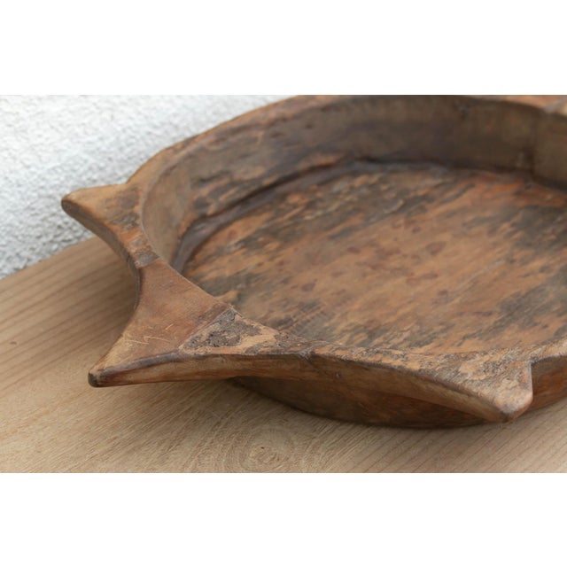 Large Vintage "Turtle" Dough Bowl For Sale - Image 4 of 7