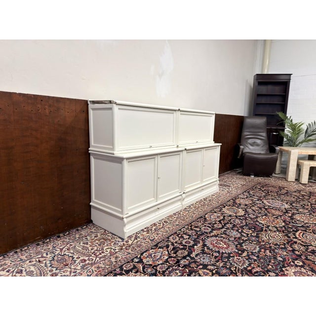 Low English White Bookcase from Globe Wernicke For Sale - Image 3 of 18