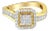 10KT Yellow Gold Diamond Cocktail Ring (5/8 cttw, H-I Color, SI2-I1 Clarity) For Sale