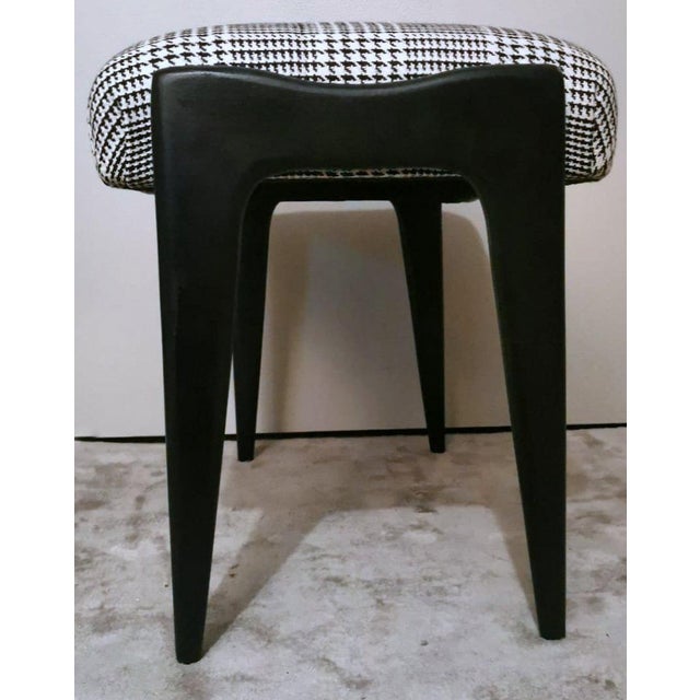 1950s Art Deco Italian Bench Wood and Fabric Dedar Prince of Wales For Sale - Image 9 of 12