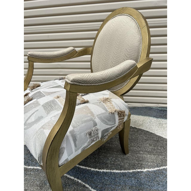 Hollywood Regency Custom Made Arm Chair Attributed to Barbara Barry For Sale - Image 3 of 5