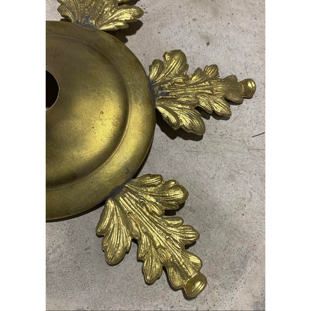 Antique Neoclassical / French Empire Style Bronze Ceiling Light Plate For Sale - Image 4 of 4