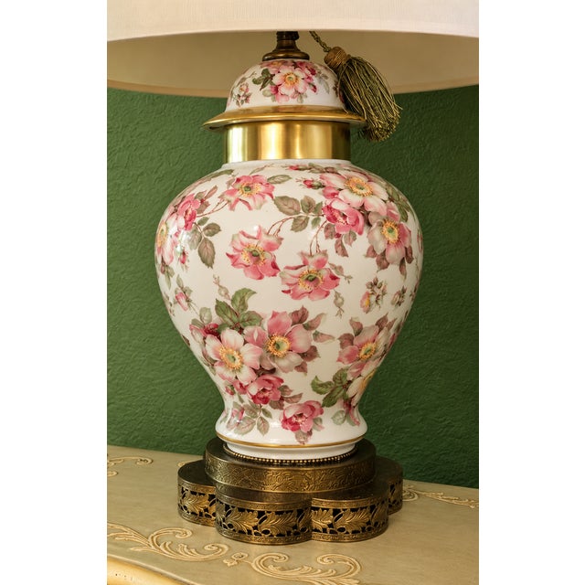 Mid 20th Century Schumann Arzberg Bavaria Briar Rose Porcelain Table Lamps For Sale - Image 5 of 13
