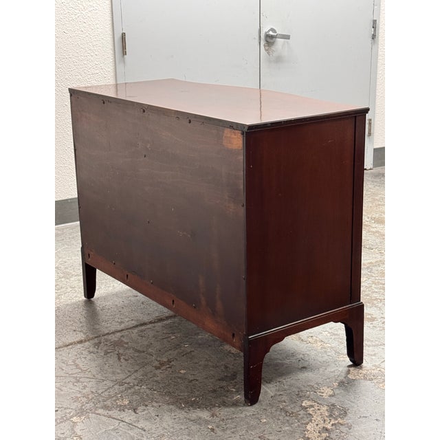 Wood Federal-Style Mahogany Serpentine Three Drawer Dresser, Vintage For Sale - Image 7 of 12