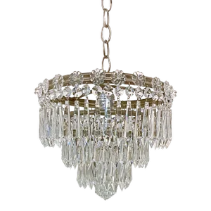 Mid 20th Century Italian Silver Layered Chandelier With Rosettes