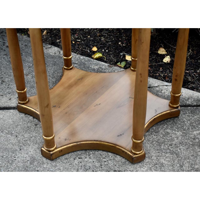 Vintage Maple Side Tables Round Neoclassical End Table Set 2 For Sale - Image 10 of 15