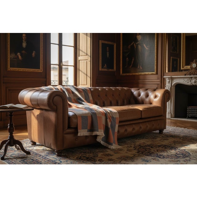 Contemporary Wool and Cashmere Plaid with Woven Pattern by Villa Como For Sale - Image 3 of 4