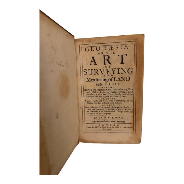 1715 Very Rare Antique Second Edition of John Love’s “Geodaesia: The Art of Surveying and Measuring” For Sale