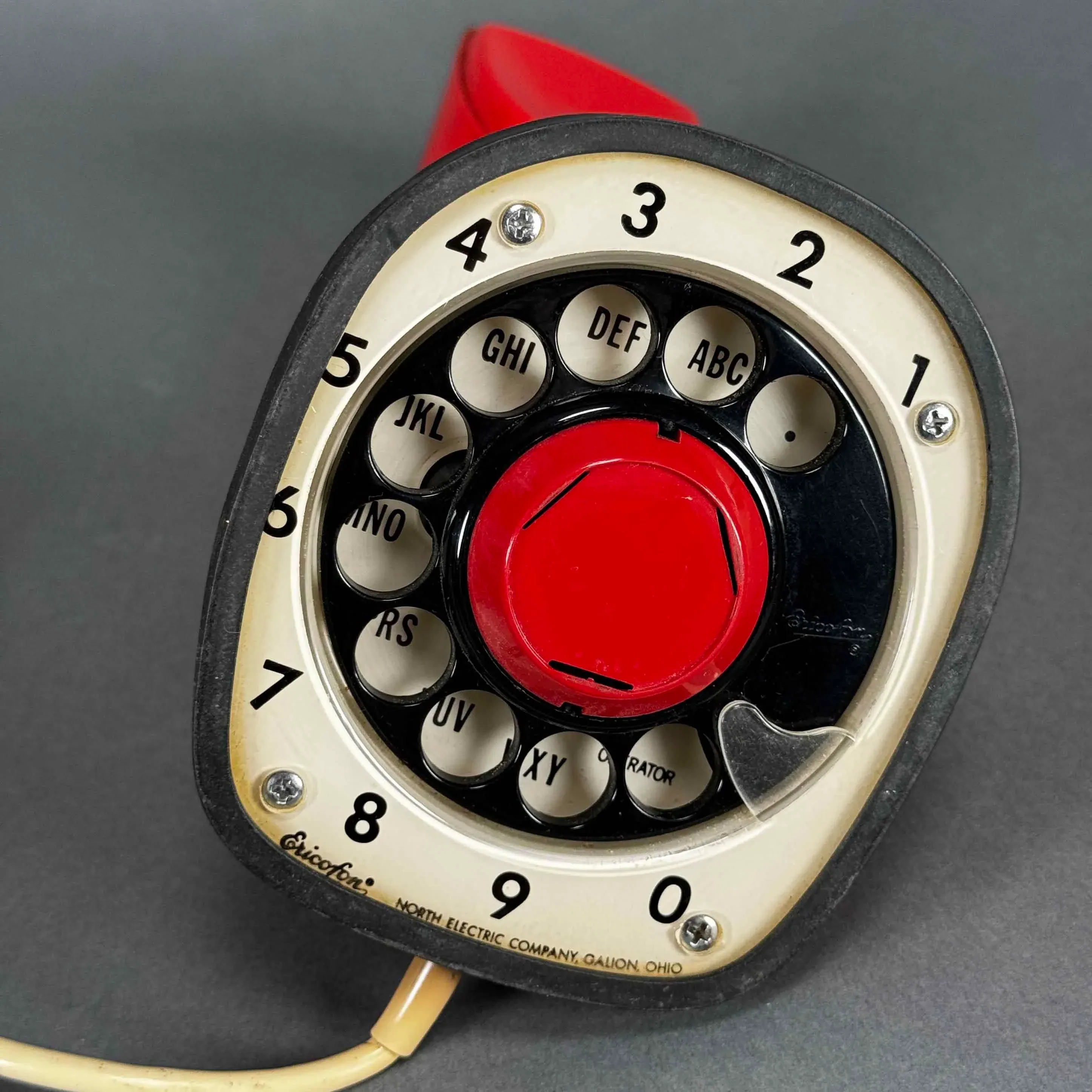 Vintage 60s Ericofon Cobra North Electric Co. Red Telephone Rotary