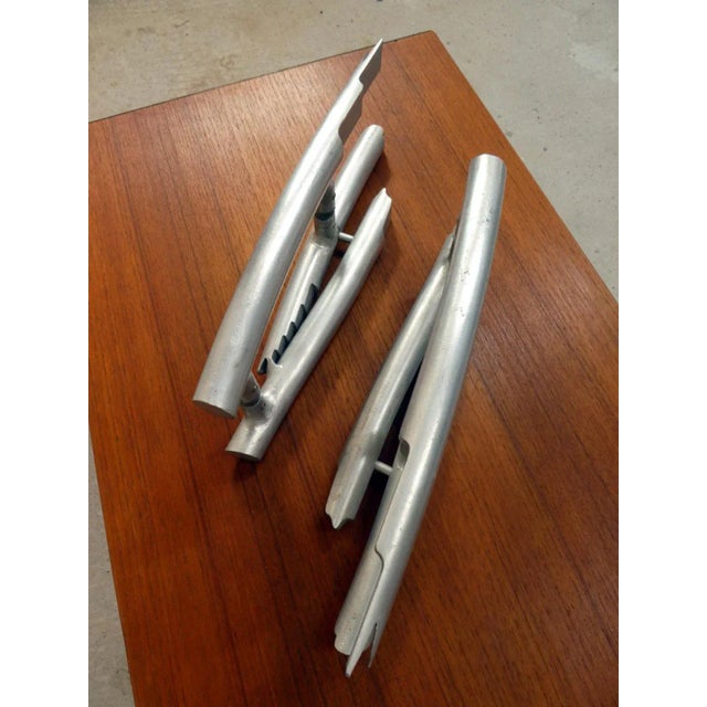 Metal Cast Aluminum Door Handles, 1980s, Set of 2 For Sale - Image 7 of 8