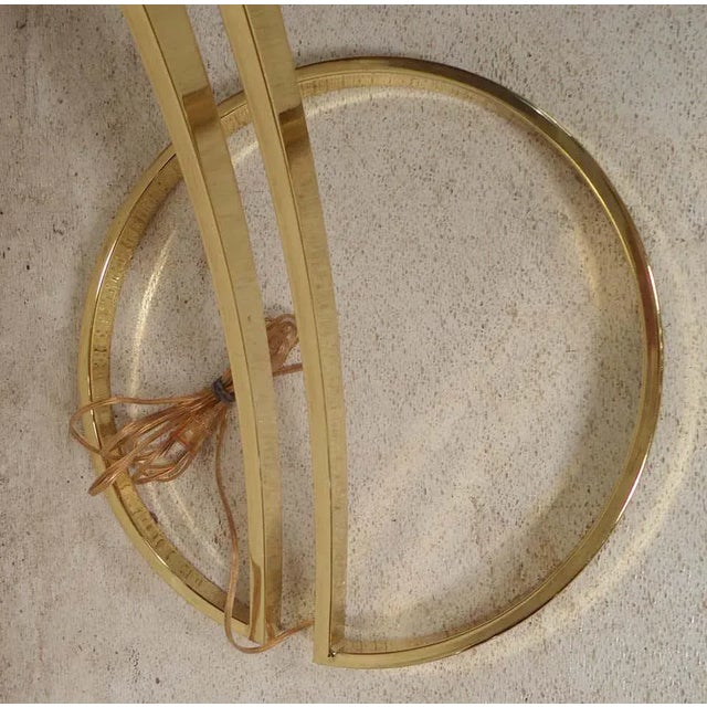 Midcentury Brass Arch Lamp For Sale - Image 4 of 7