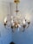 Italian Masca White Tole and Gilt Metal 8-Light Chandelier, 1970s For Sale - Image 16 of 18
