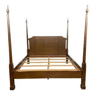 King Size Mahogany Pencil Post Bed by Leighton Hall - Showroom Sample For Sale