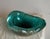 Alfredo Barbini Style Murano Teal Green Gold Flecks Italian Bullicante Art Glass Mid Century Dish Bowl For Sale - Image 11 of 12